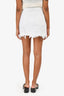 Frame White Denim Distressed Hem Mini Skirt Size 25