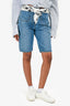 Pre-Loved Chanel™ Blue Denim Shorts with Scarf Size 40