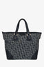 Christian Dior Vintage Navy Oblique Jacquard Leather Top Handle