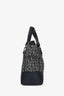 Christian Dior Vintage Navy Oblique Jacquard Leather Top Handle