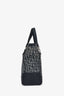 Christian Dior Vintage Navy Oblique Jacquard Leather Top Handle