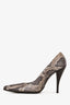 Stuart Weitzman Grey Python Leather Pointed Toe Heels Size 7
