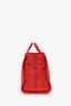 Pre-Loved Chanel™ 2019-20 Red Raffia Striped Large Deauville Shopper Tote