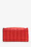 Pre-Loved Chanel™ 2019-20 Red Raffia Striped Large Deauville Shopper Tote