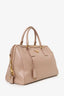 Prada Taupe Saffiano Leather Bowler Bag With Strap (As Is)