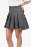 Thom Browne Grey Wool Dropped Pleated Mini Skirt Size 0 (As Is)