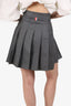 Thom Browne Grey Wool Dropped Pleated Mini Skirt Size 0 (As Is)