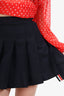 Thom Browne Navy Wool Dropped Pleated Mini Skirt Size 1