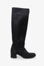 Pre-Loved Chanel™ 2012 Black Leather Quilted Riding Boots Size 40
