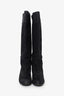 Pre-Loved Chanel™ 2012 Black Leather Quilted Riding Boots Size 40