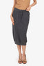 Brunello Cucinelli Grey Waffle Knit Midi Skirt Size M