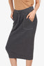 Brunello Cucinelli Grey Waffle Knit Midi Skirt Size M