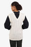 Brunello Cucinelli White Cotton/Linen Sequin Knit Sweater Vest Size XL