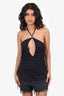 The Attico Black Keyhole Halter Top Size 40