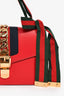 Gucci Red Leather Web Sylvie Small Ribbon Shoulder Bag (As Is)