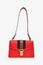 Gucci Red Leather Web Sylvie Small Ribbon Shoulder Bag (As Is)