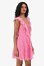 For Love & Lemons Pink Lace Ruffle Detailed Mini Dress Size XS