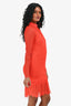 MCQ Alexander McQueen Red Lace High Neck Mini Dress Size 34 with Slip Dress