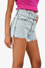 Alexander Wang Blue Denim Distressed Belted Shorts Size 24