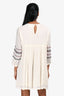 ba&sh Cream/Pink Embroidered Knee Length Dress Size XS