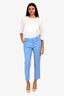 Theory Blue Virgin Wool Straight Leg Trousers Size 2