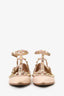 Valentino Pink Embossed Leather Cage Rockstud Flats Size 37