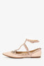 Valentino Pink Embossed Leather Cage Rockstud Flats Size 37