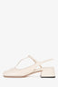 Miu Miu White Leather Logo Mary Jane Style Flats Size 36