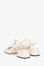 Miu Miu White Leather Logo Mary Jane Style Flats Size 36
