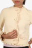 Gucci Cream Pearl Button Ruffled Jacket Size 38