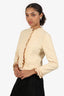 Gucci Cream Pearl Button Ruffled Jacket Size 38