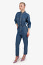 Overlover Blue Denim Long Sleeve Jumpsuit Estimated Size M