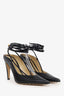 Bottega Veneta Black Spritz Leather Slingback Pumps Size 37