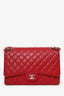 Pre-Loved Chanel™ 2009-10 Red Caviar Maxi Double Flap Shoulder Bag