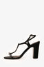 Pre-Loved Chanel™ Black Satin CC Crystal Block Heels Size 38