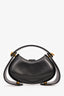 Balmain Black Leather Jolie Madame Bag with Strap