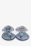 Pre-Loved Chanel™ Blue Glitter Rubber Camelia Sandals Size 37