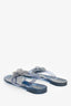Pre-Loved Chanel™ Blue Glitter Rubber Camelia Sandals Size 37