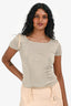 Christian Dior Beige Knit Ribbon Top Size 36