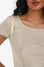 Christian Dior Beige Knit Ribbon Top Size 36