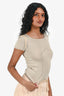 Christian Dior Beige Knit Ribbon Top Size 36