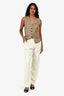 Magda Butrym Cream Beaded Trousers Size 36