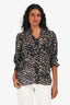 Ganni Purple Floral Button Down Blouse Size 36