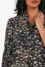 Ganni Purple Floral Button Down Blouse Size 36