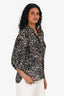 Ganni Purple Floral Button Down Blouse Size 36