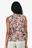 Marni Orange/Blue/White Floral Sleeveless Top Size 38