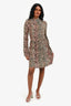 Nanushka Black/Brown ‘Yai’ Animal Print Dress Size S