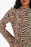 Nanushka Black/Brown ‘Yai’ Animal Print Dress Size S