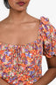 Faithfull The Brand Orange/Purple/White ‘Iris’ Floral Mini Dress Size M
