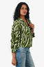 Hayley Menzies Green/White Silk 'Shimmering Water Tiger' Silk Top Size XS
